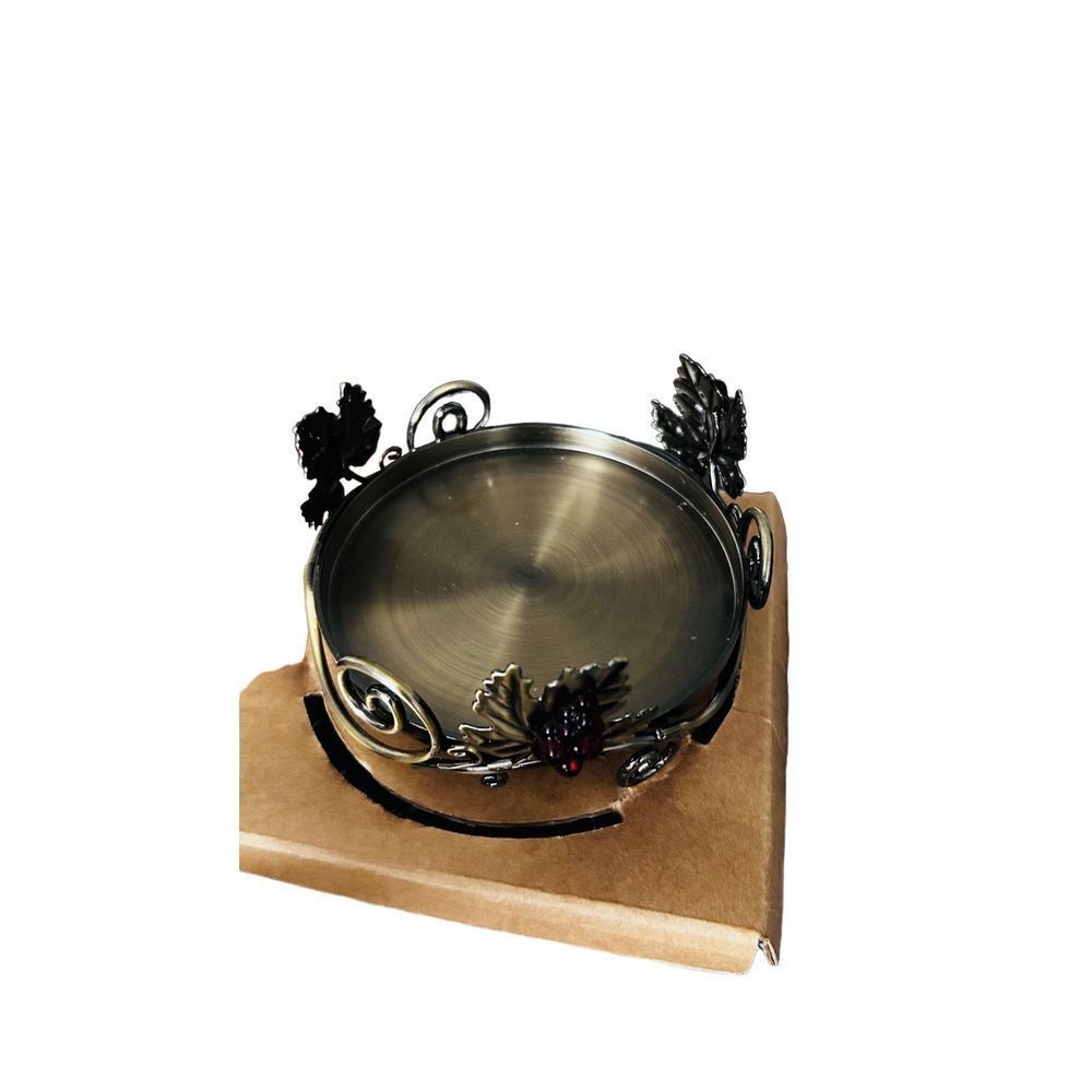 Party light grape leaf pillar holder metal decore base  6”x2”